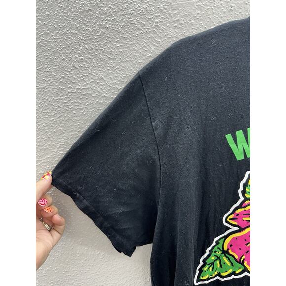 Unbranded Mens T-Shirt Size Large Black Graphic Flower Skull ShortSleeve Paradis - Picture 4 of 10